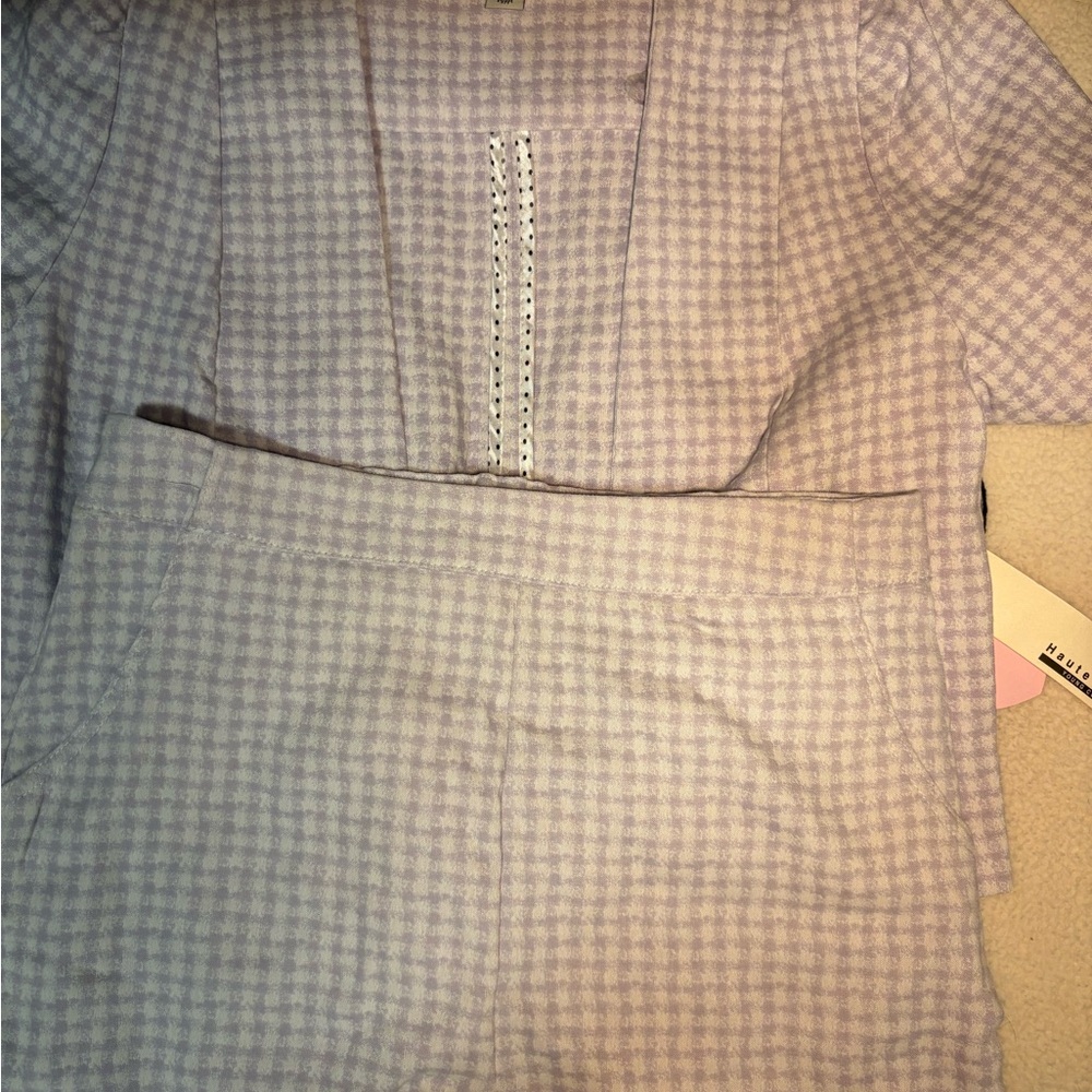 Purple Gingham Two-Piece Set